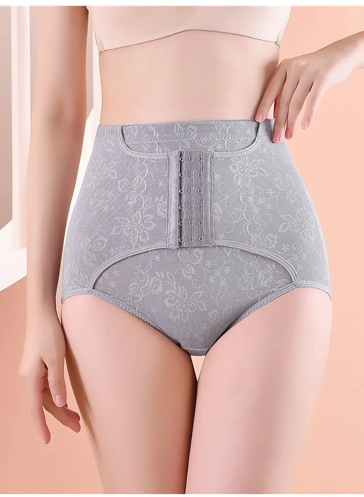 Mid-waist Row Buckle Belly Panties Lift Buttocks Shaping Postpartum Waist Crotch Tummy Breathable Body Shaping Pants