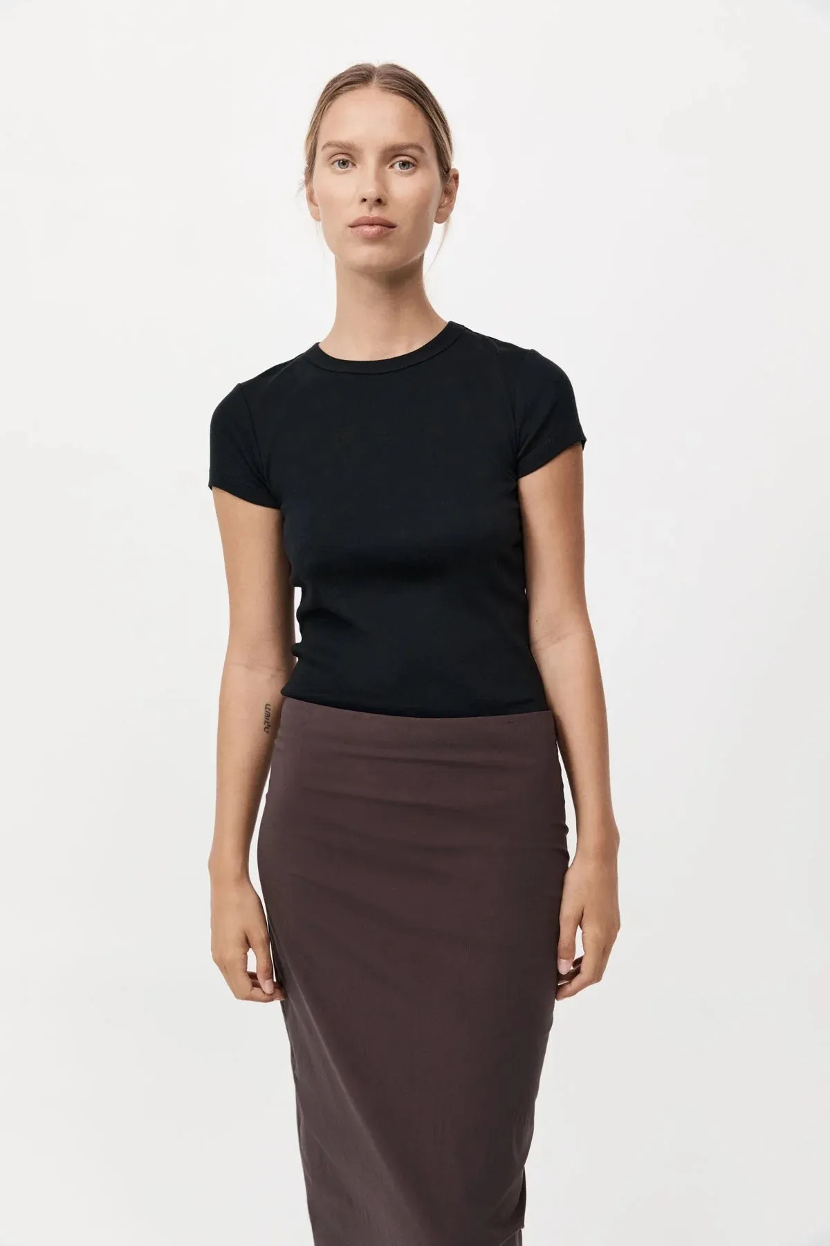 MINIMAL COLUMN SKIRT - CHOCOLATE PLUM