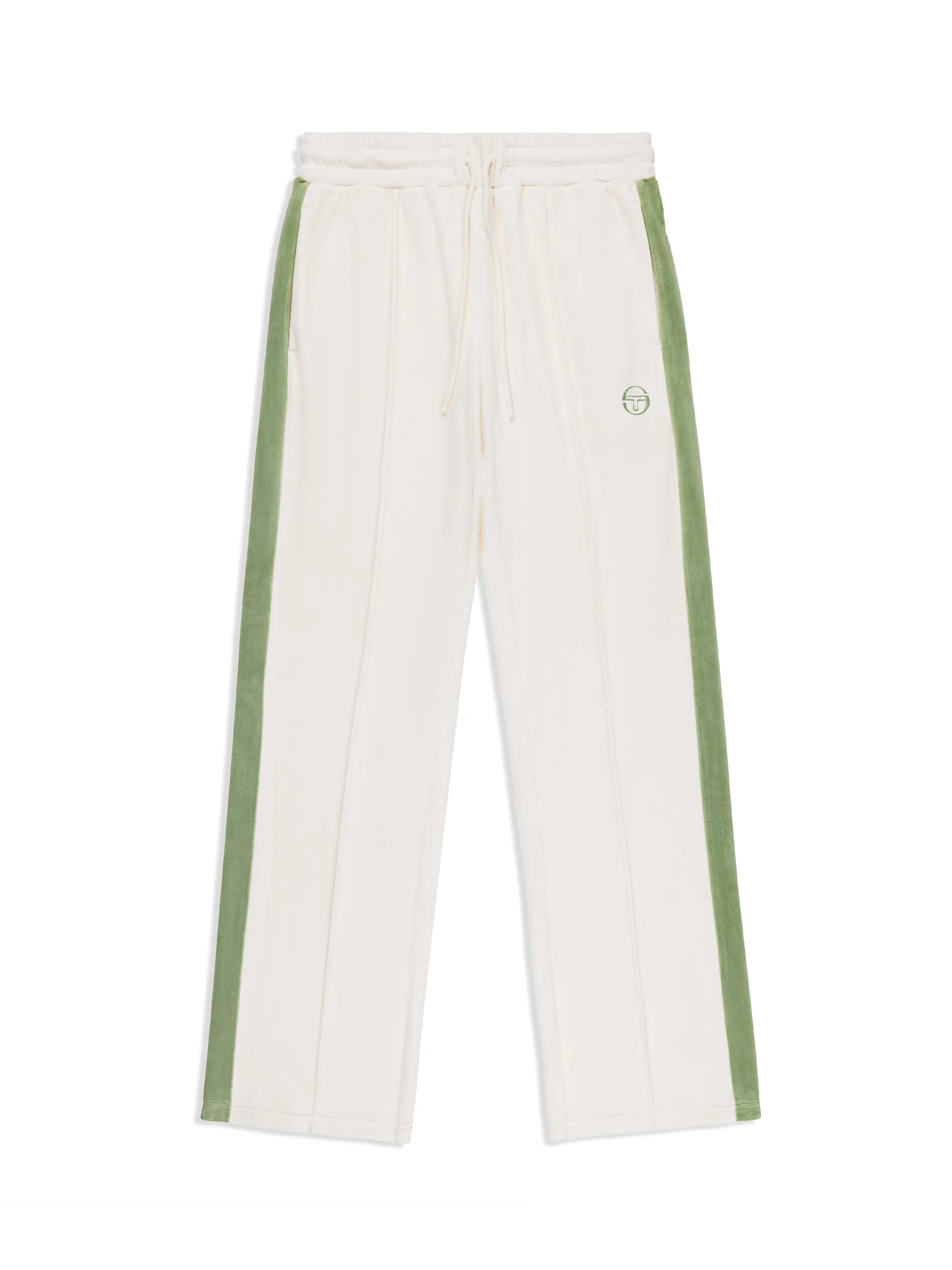 Miss Carlotta Velour Track Pant-Gardenia