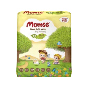 MOMSE BABY DIAPERS XL-5 JUNIOR 12-17 KG 68PCS