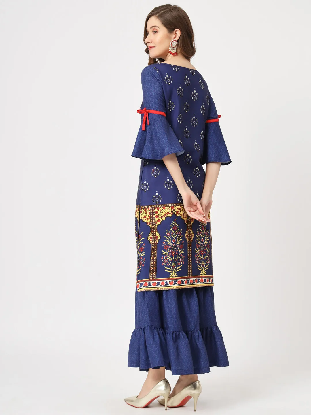 Mughal Printed Kurta With Sharara Pants