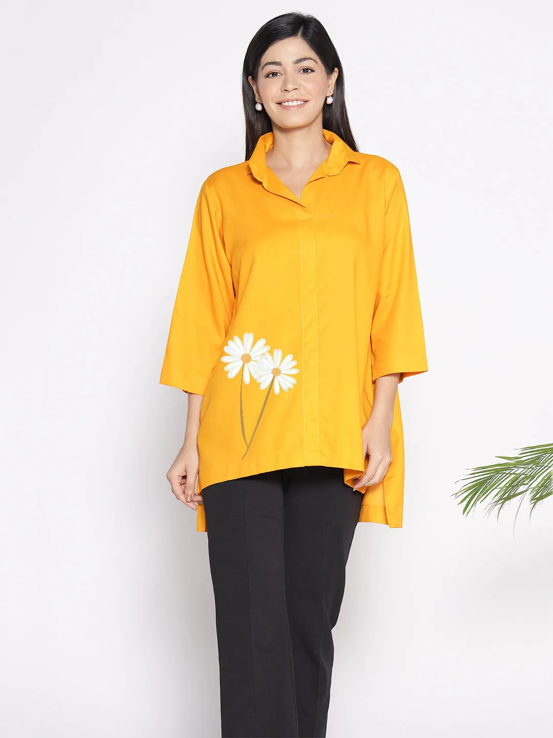 Mustard Rayon ShirtTop - Krizantem