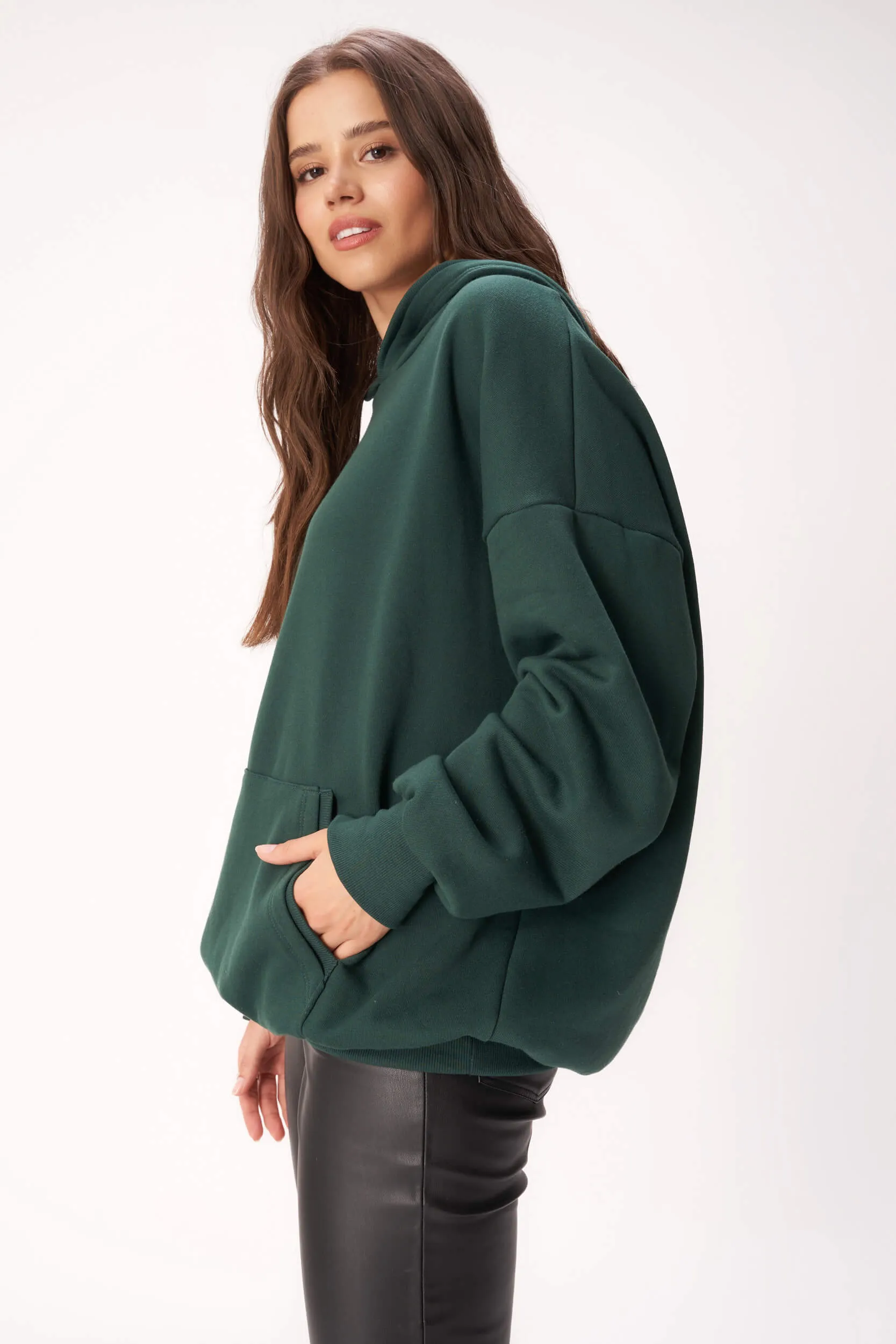 Nahla Oversized Hoodie - Midnight Emerald