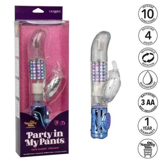 Naughty Bits Party in my Pants Jack Rabbit Rotating and Gyrating Vibrator with LED Lights