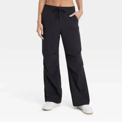 New - JoyLab Women's Mid-Rise Parachute Pants Relaxed Fit Casual Activewear