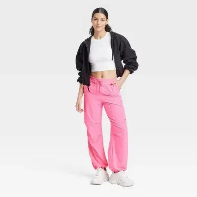 New - JoyLab Women's Mid-Rise Parachute Pants Relaxed Fit Casual Activewear