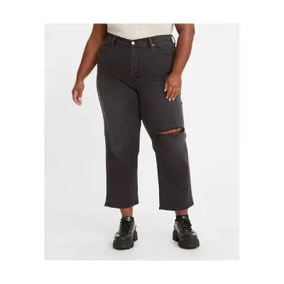 New - Levi's Women's Plus High Rise Straight Leg Crop Straight Jeans Stretch Denim