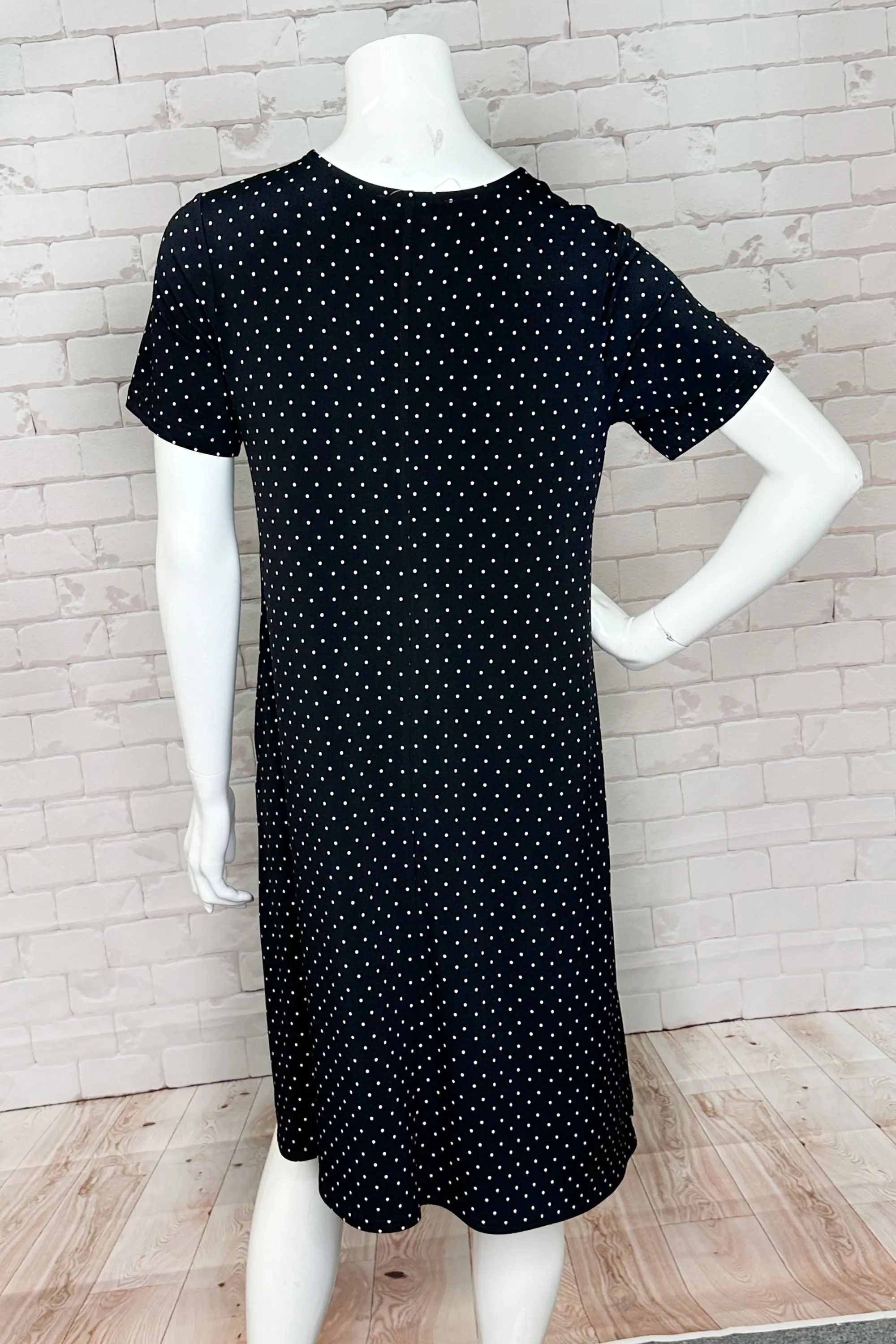 NICOLE DRESS BLACK WITH DOTS