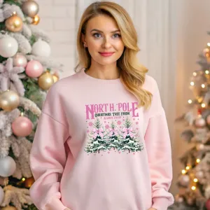 North Pole Christmas Tree Christmas Crewneck Sweatshirt