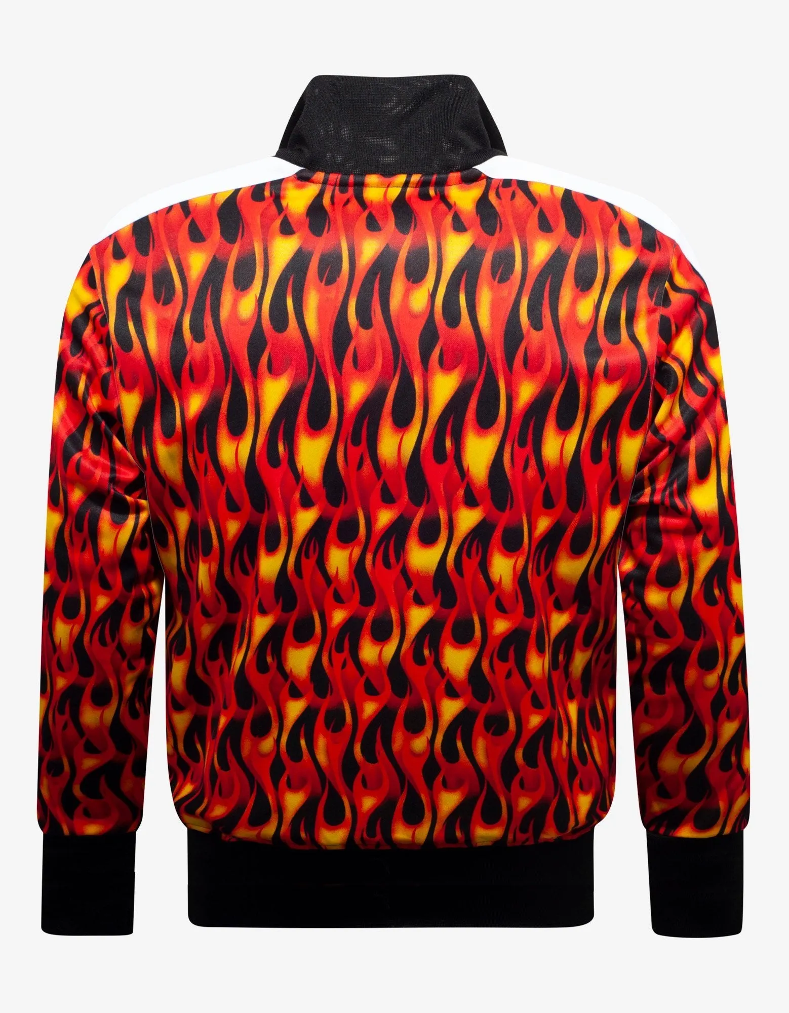 Orange Burning Print Track Jacket -