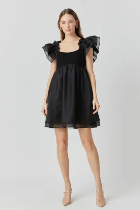 Organza Sleeve Mini Dress