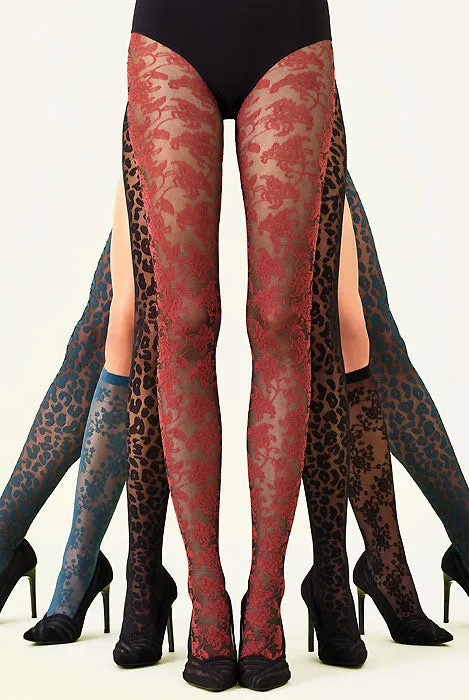 Oroblu Bicolor Flower Lace Sheer Tights