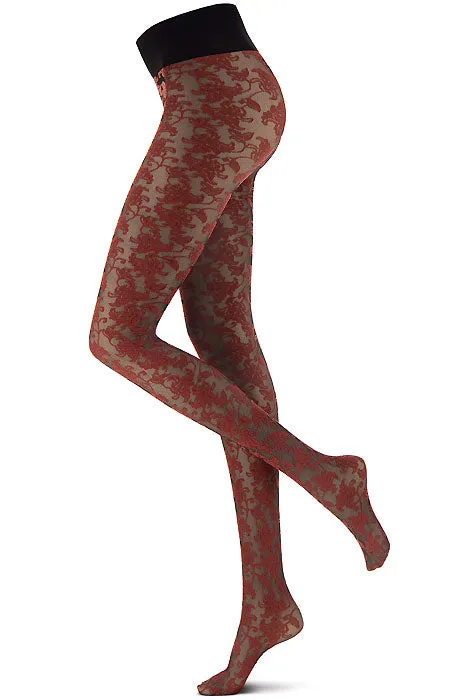 Oroblu Bicolor Flower Lace Sheer Tights