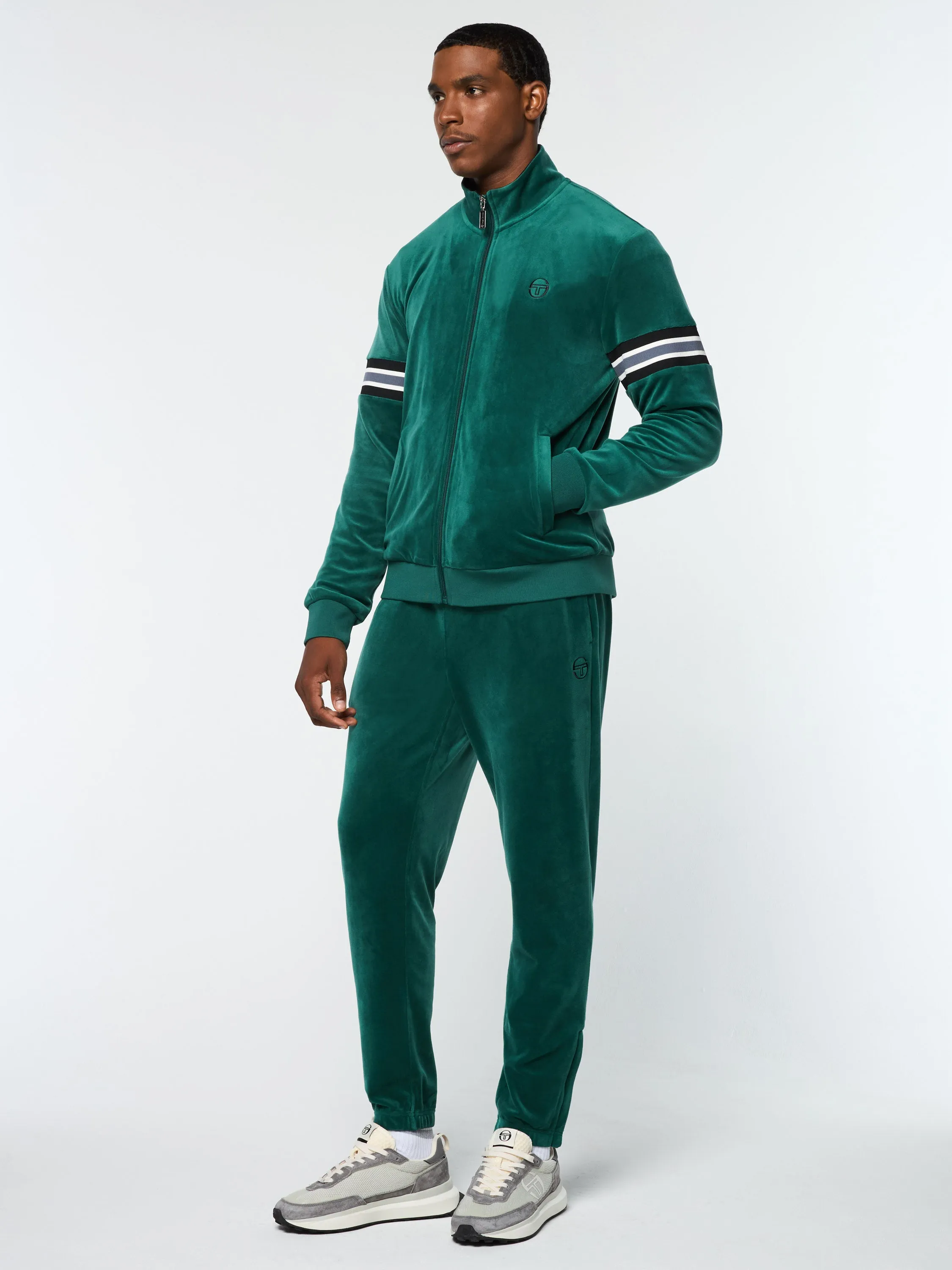 Ostuni Velour Track Jacket- Rainforest