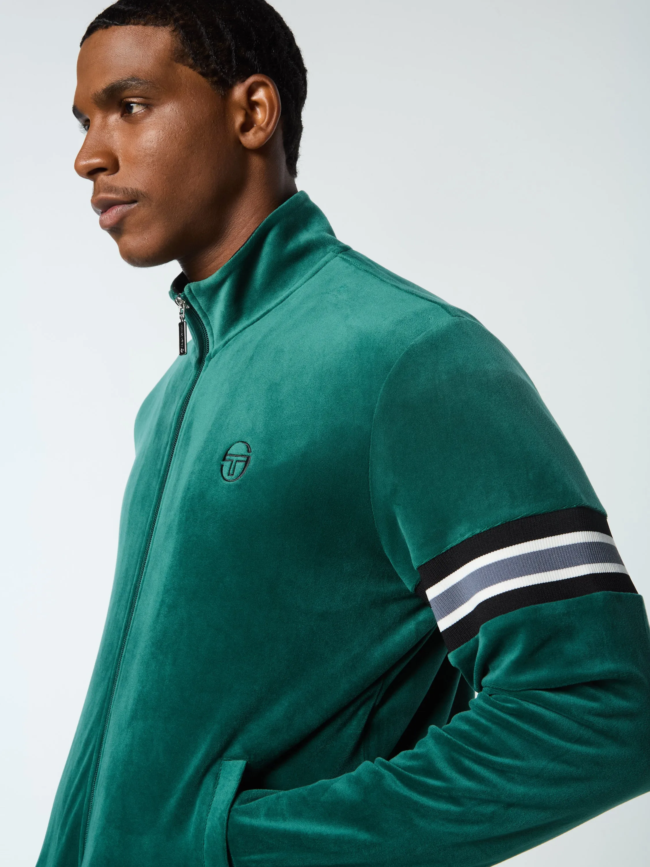 Ostuni Velour Track Jacket- Rainforest