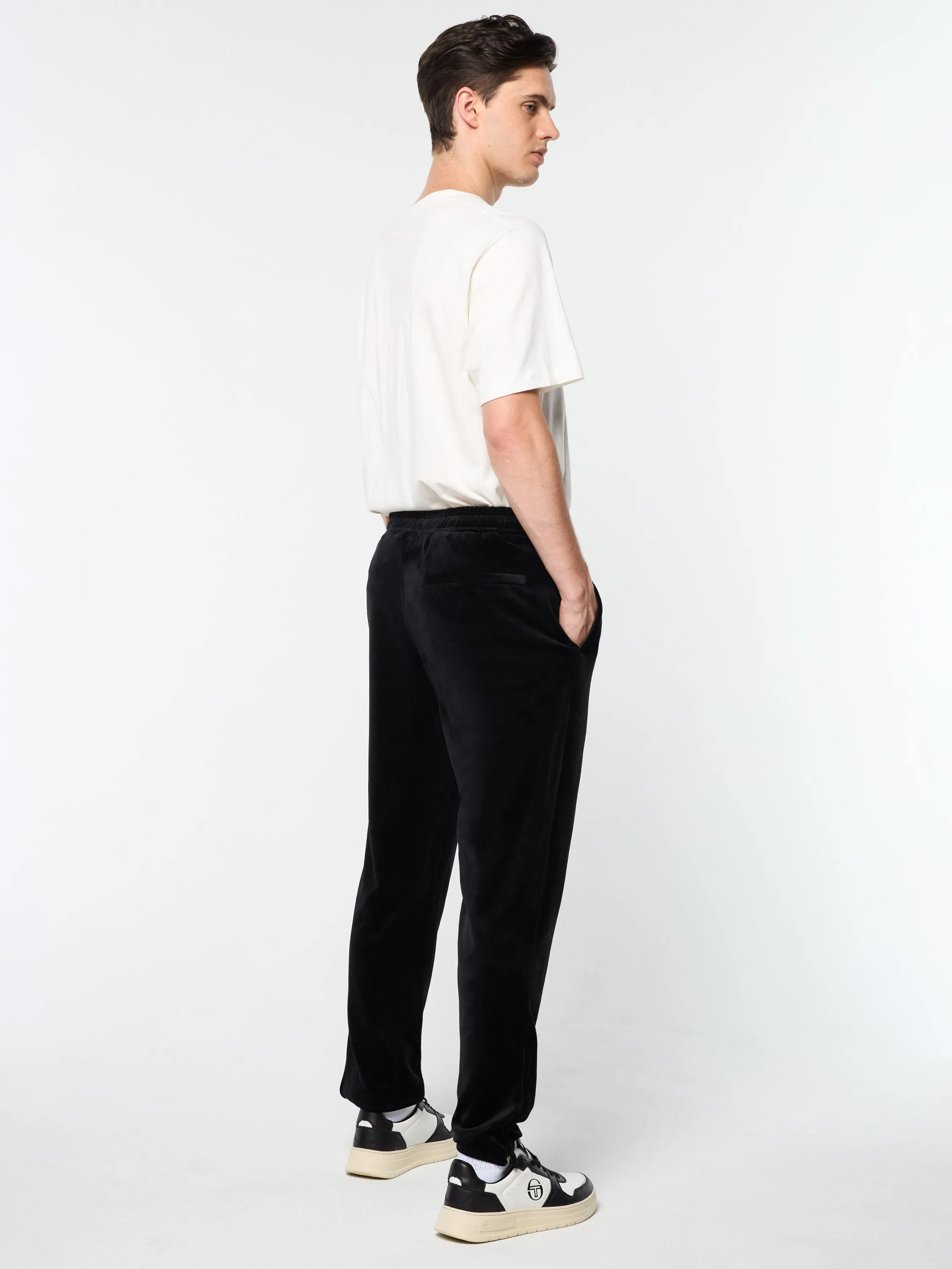 Ostuni Velour Track Pant- Black Beauty