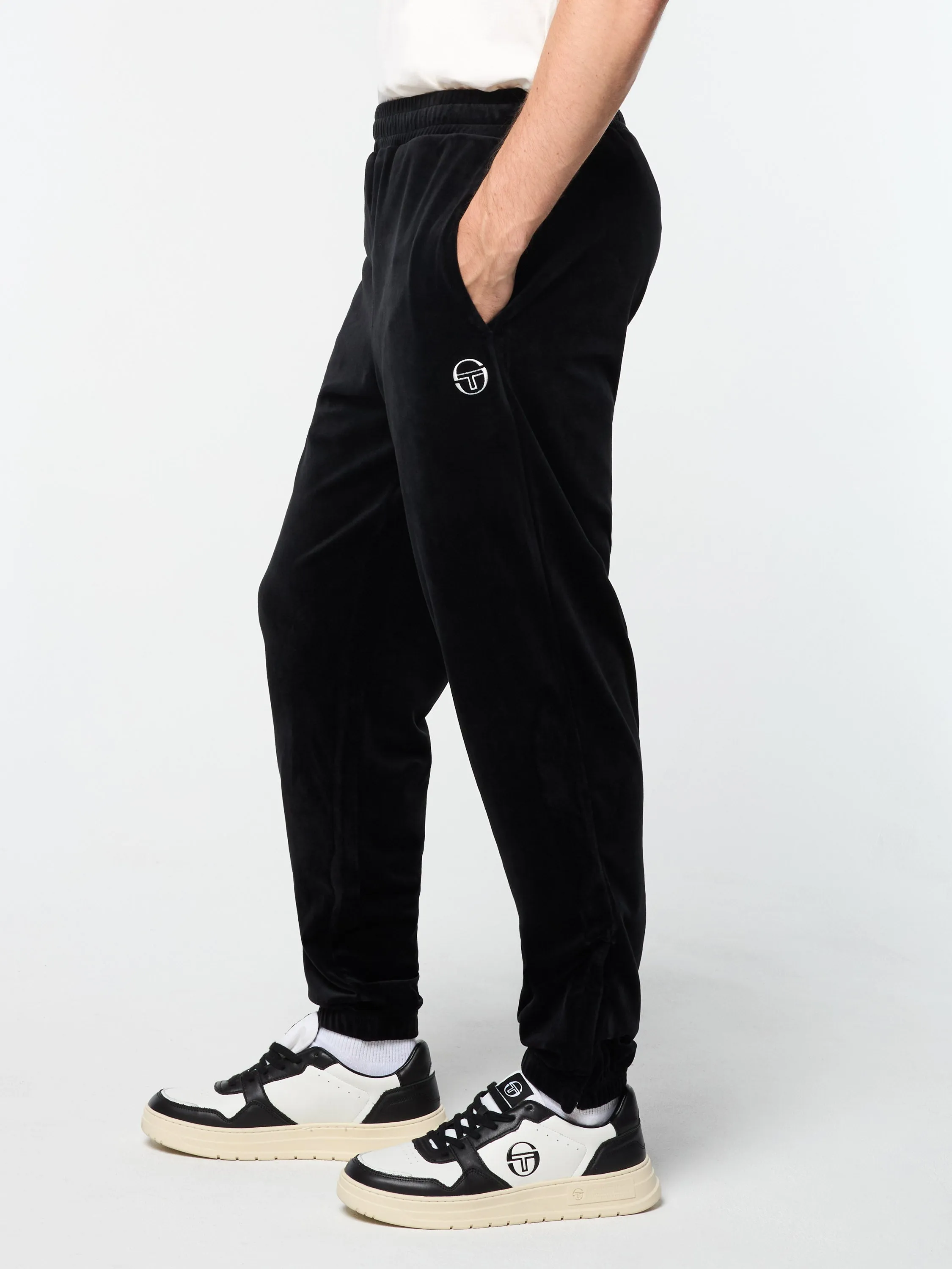 Ostuni Velour Track Pant- Black Beauty