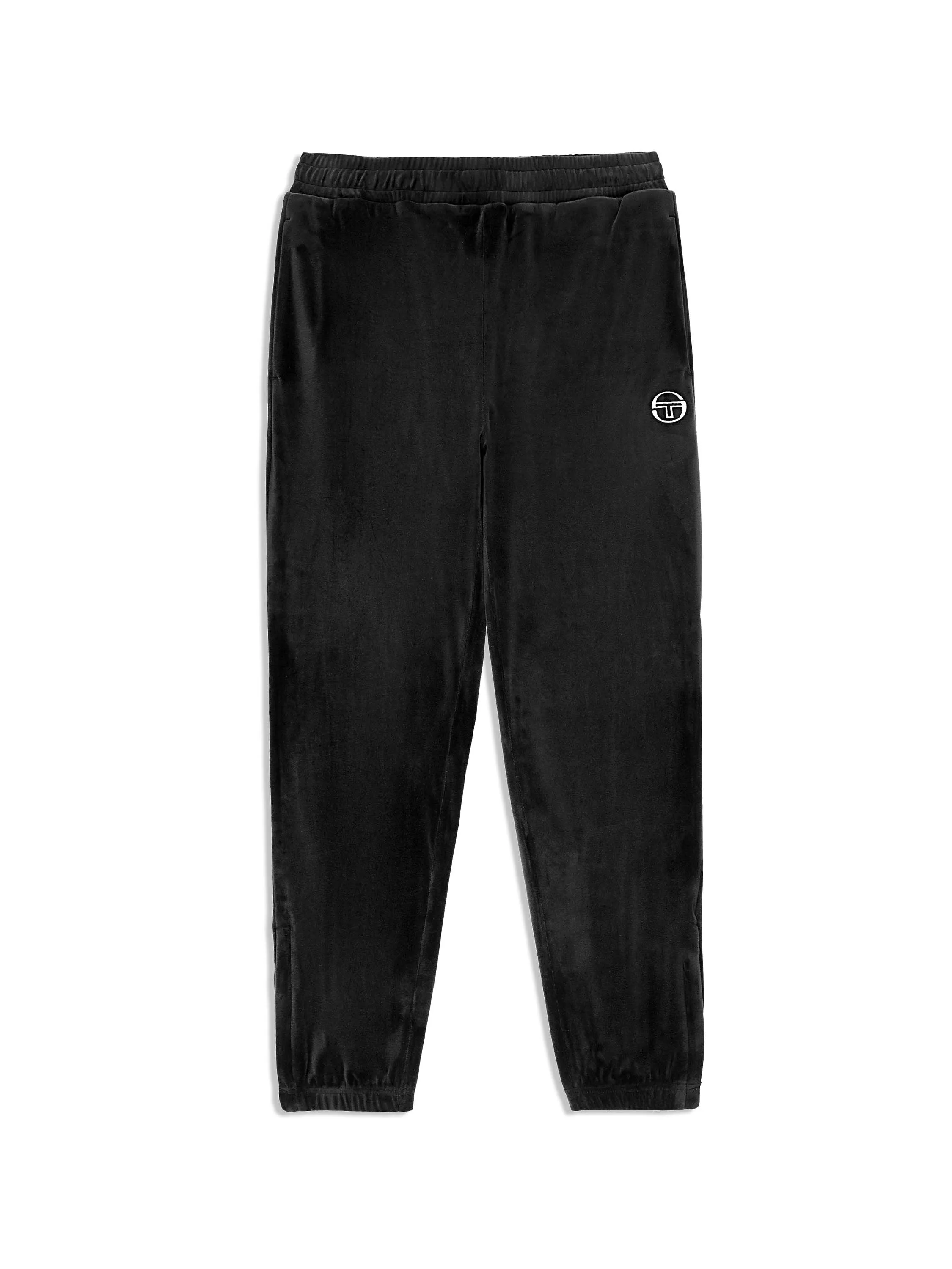 Ostuni Velour Track Pant- Black Beauty