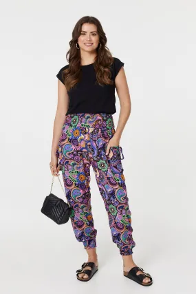 Paisley Tassel Pocket Harem Pants