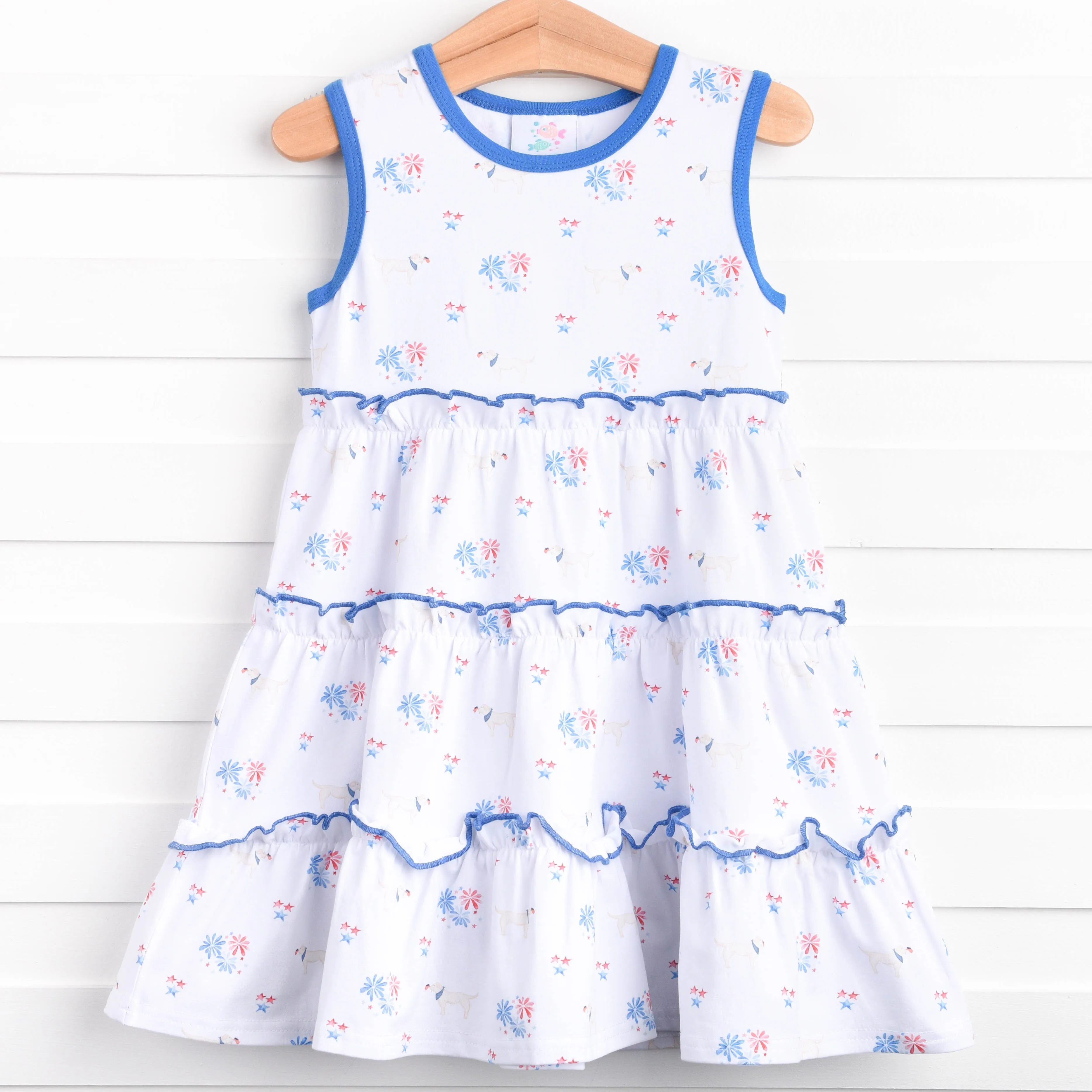 Paws-itively Patriotic Dress, Blue