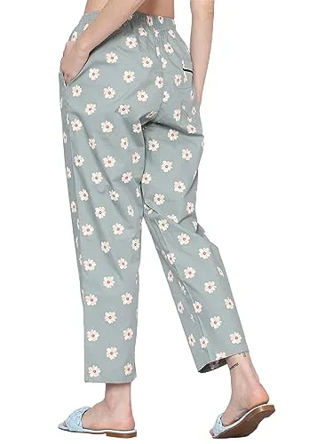 PB & J Cotton Pyjamas for Women | stylish Lower | Pyjama with Side Pockets | Lounge Pants for Women (M)