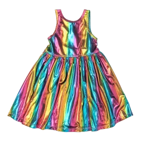 Pink Chicken Girls Liza Lame Dress - Dark Rainbow