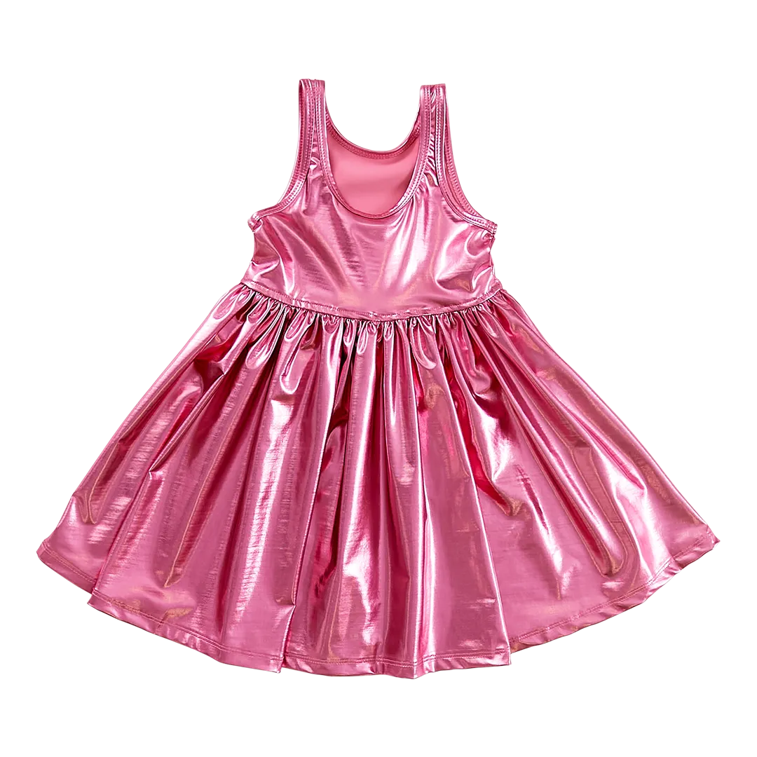 Pink Chicken Liza Lame Dress - Rose