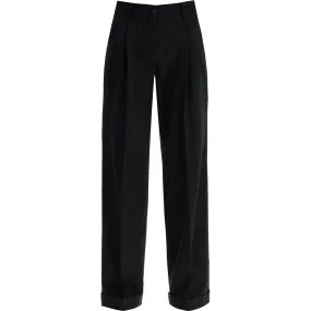 Pinko twill wide-leg trousers in pal