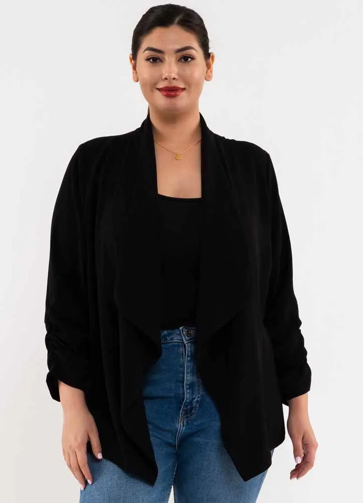 Plus Blazer in Black by Blu Pepper