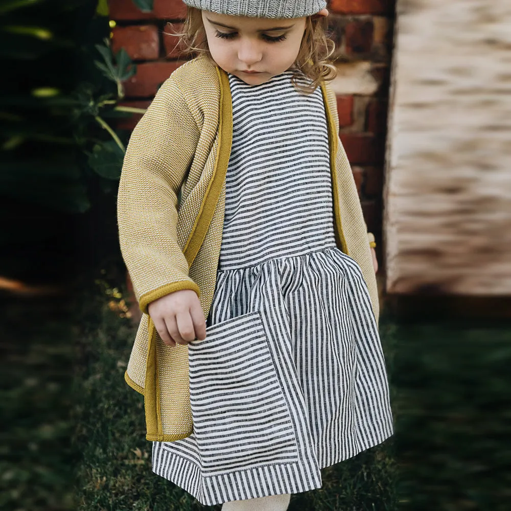 Pocket Dress - 100% Linen - Stripe Classic (6-18m) *Last One!