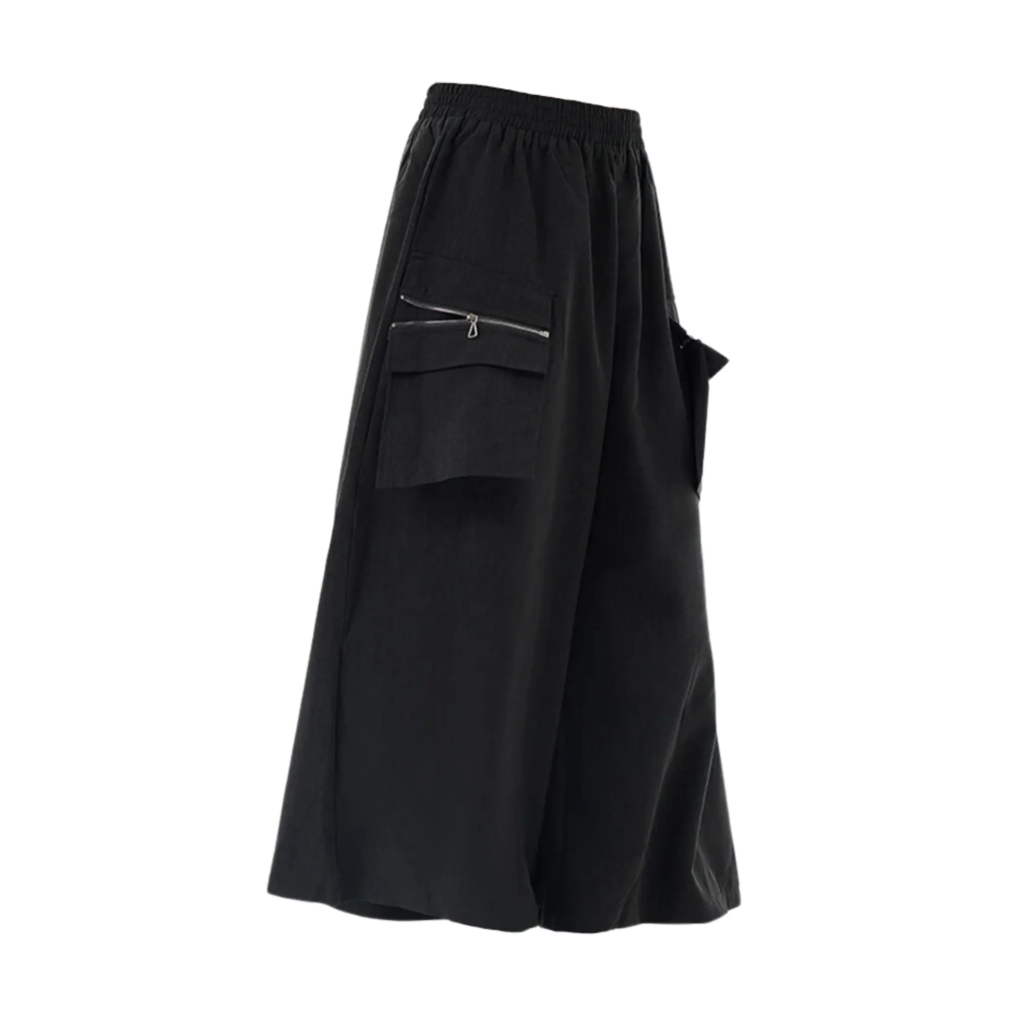 Pre Order:  Detachable Pocket Elastic-Waisted Wide Leg Pants