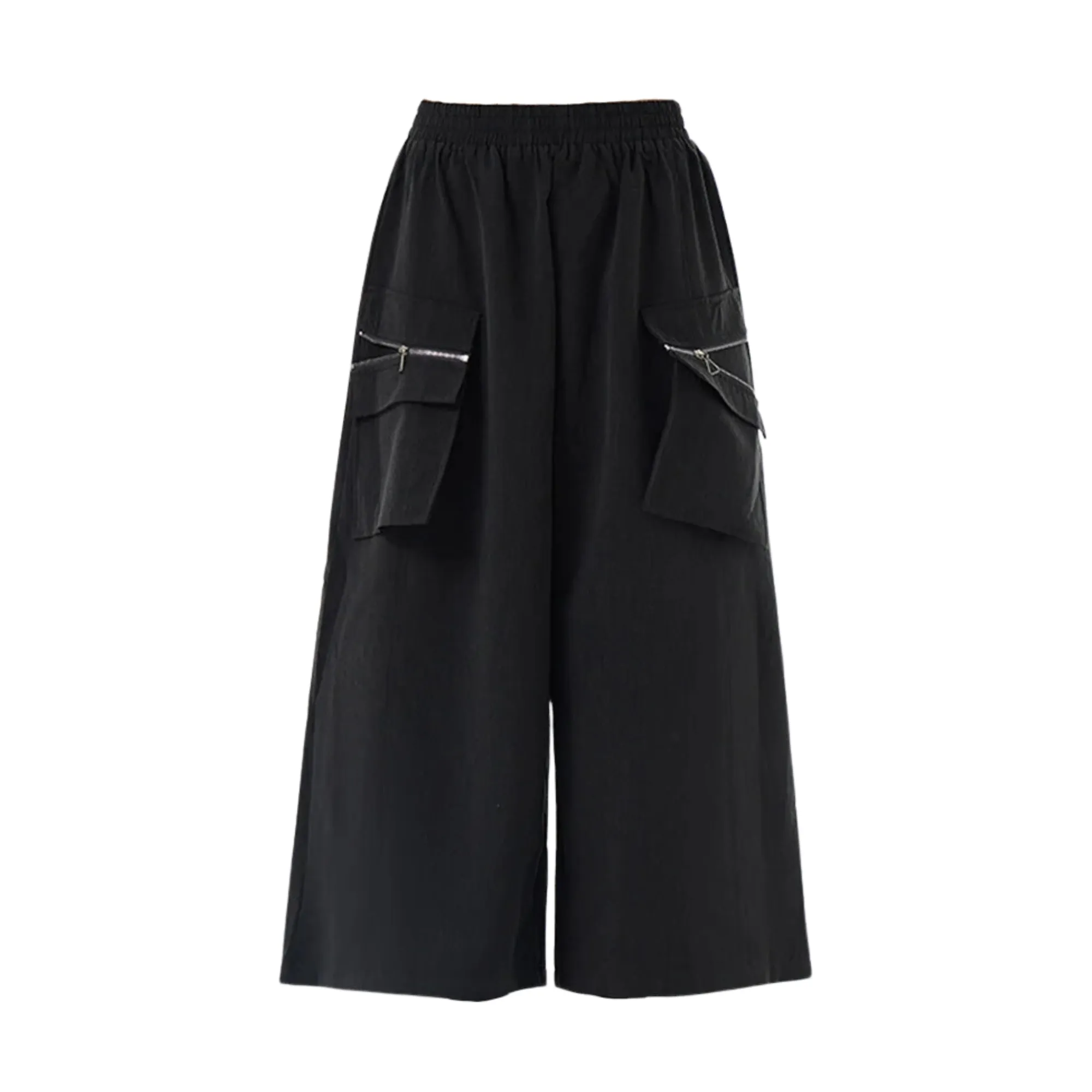 Pre Order:  Detachable Pocket Elastic-Waisted Wide Leg Pants