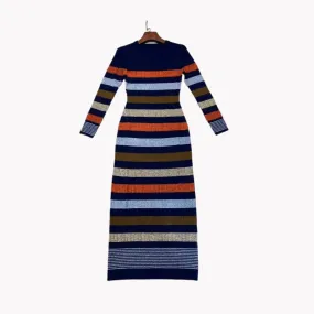 Pre Order:  Multicolor Stripes Knit Fit Dress