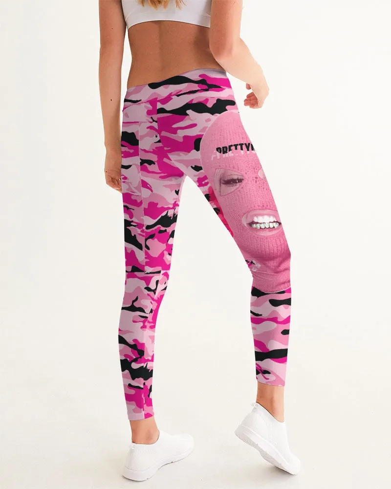 Pretty Goons Pink Camo  Women's Yoga Pants