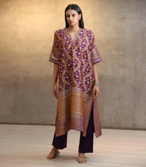 Purple Benarsi Kaftan Set