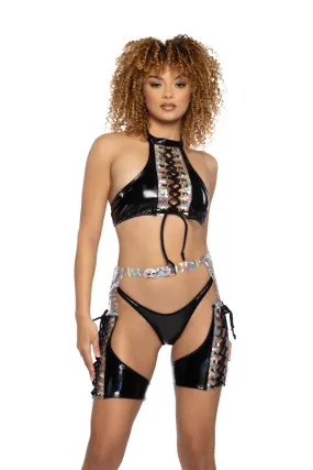 Rave JR109 - PVC & Prism Lace-Up Chaps - J. Valentine