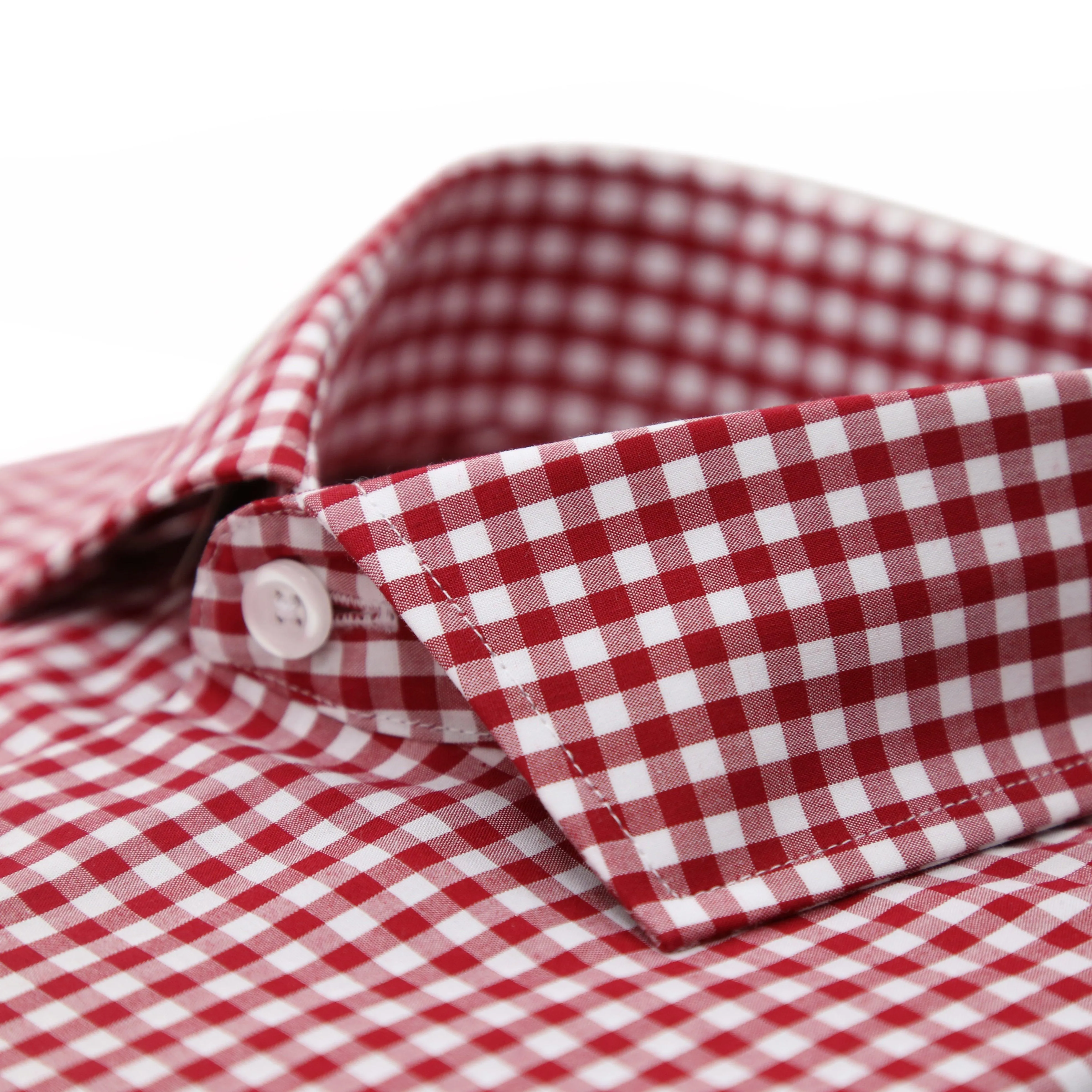 Red Gingham Check Dress Shirt - Slim Fit