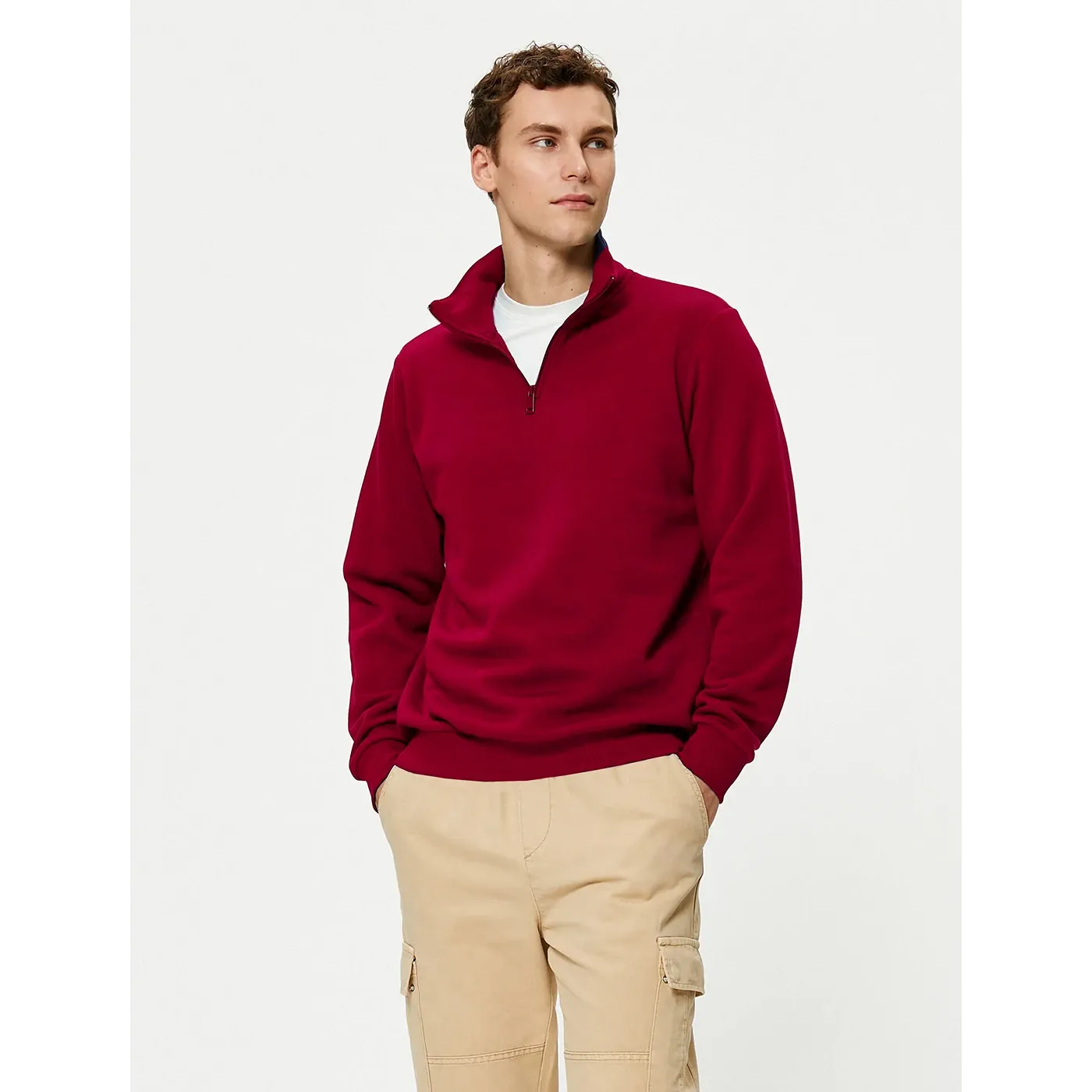 Red Half Zip Sweatshirt