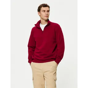 Red Half Zip Sweatshirt