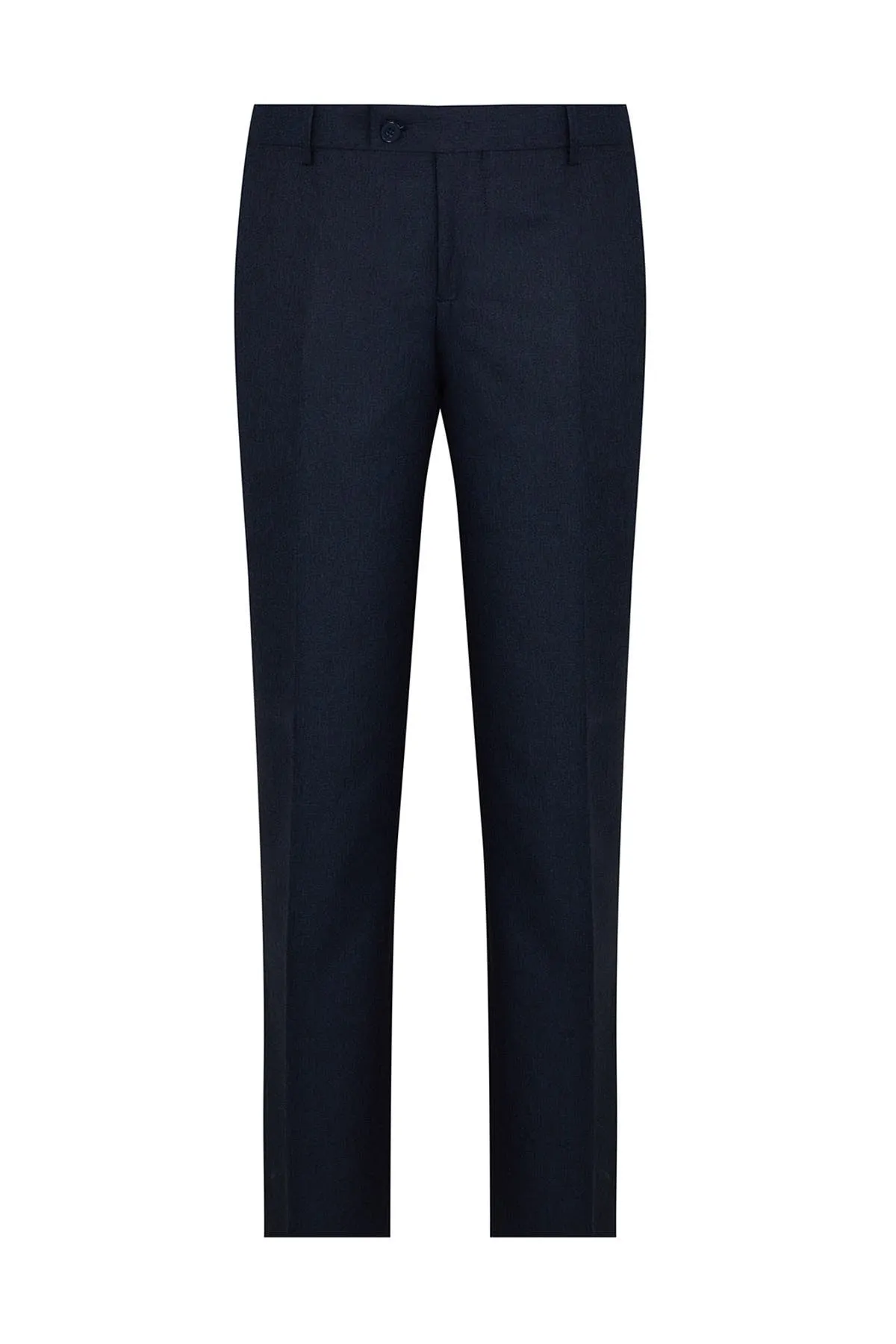 Regular Fit Side Pocket High Waist Navy Dress Pants