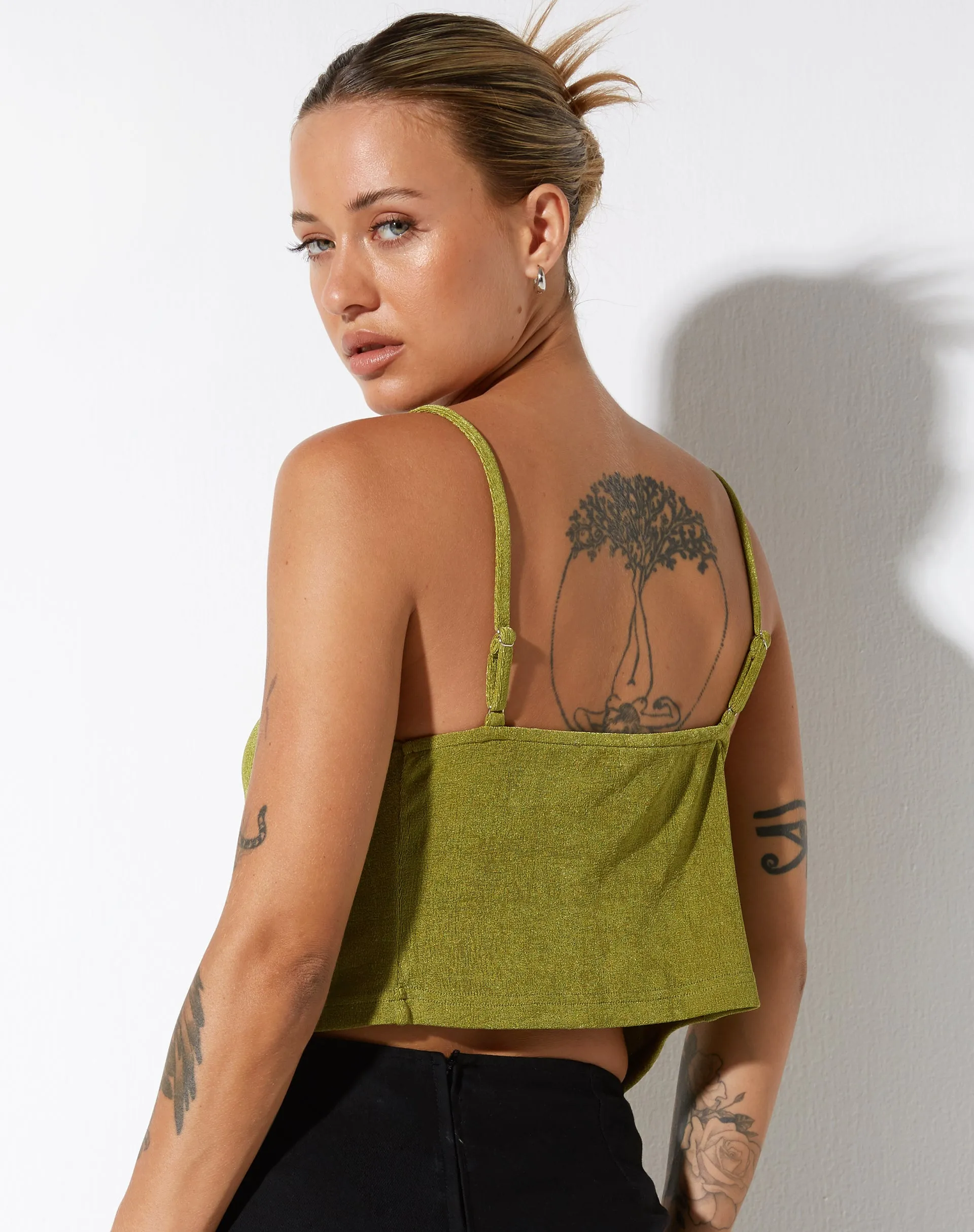 Rumak Top in Crepe Lime