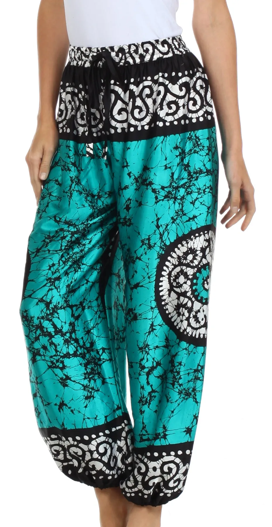 Sakkas Sephora Wide Leg Silky Harem Pants