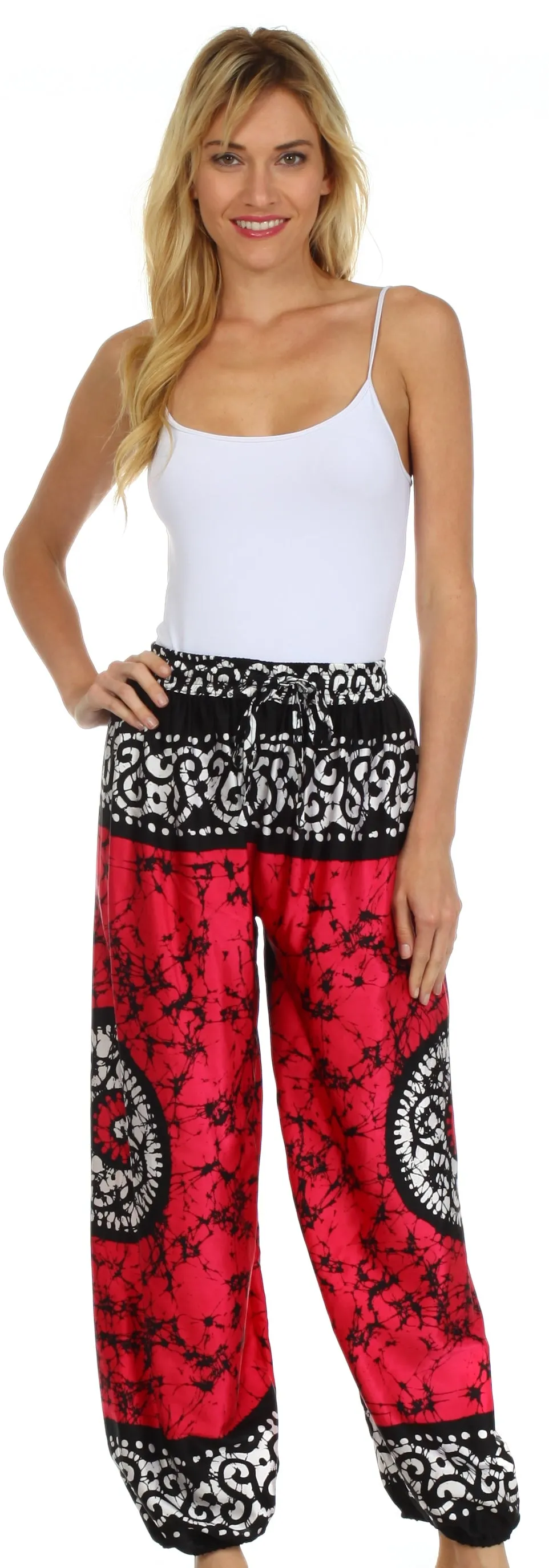 Sakkas Sephora Wide Leg Silky Harem Pants