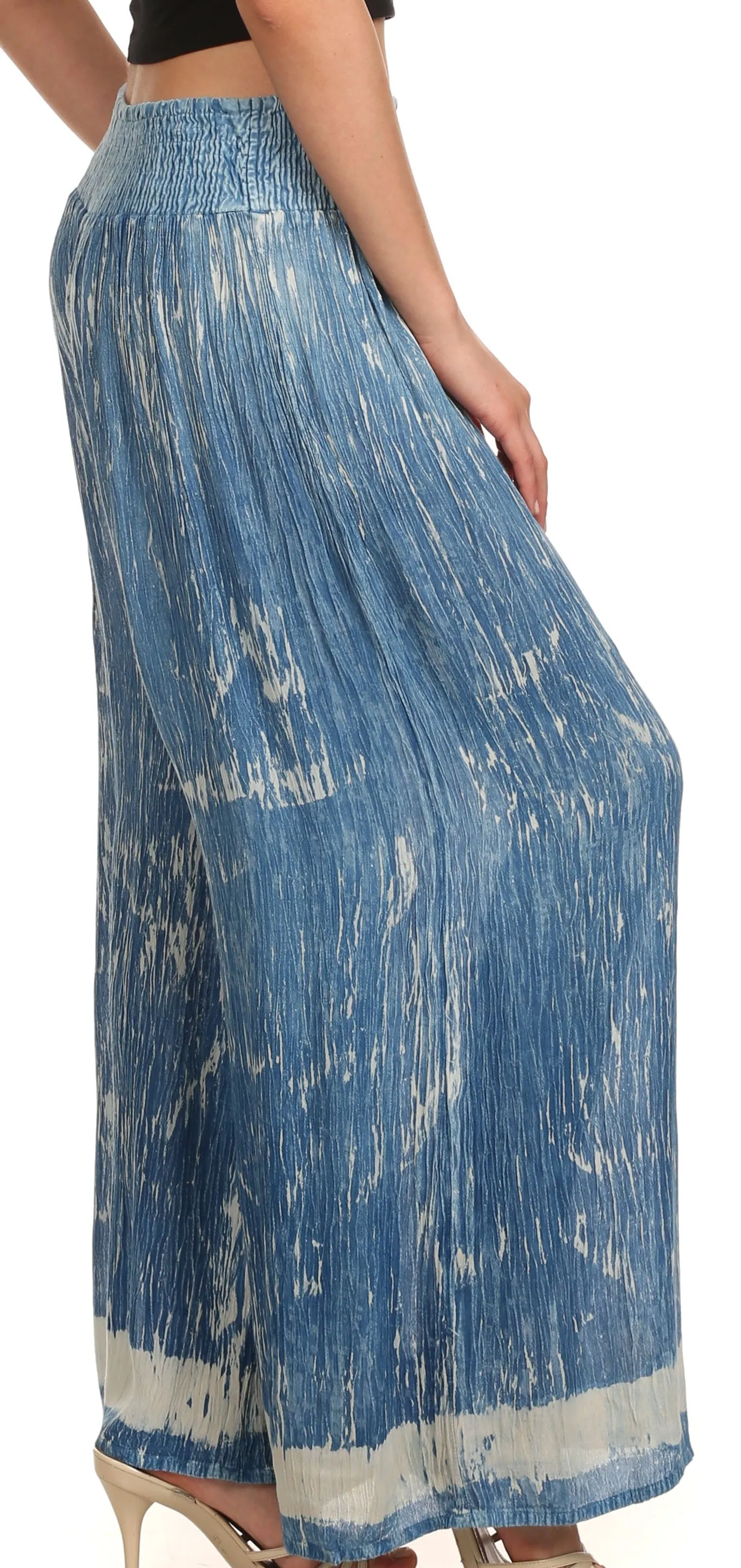 Sakkas Shyla Elastic Waistband Palazzo Pants