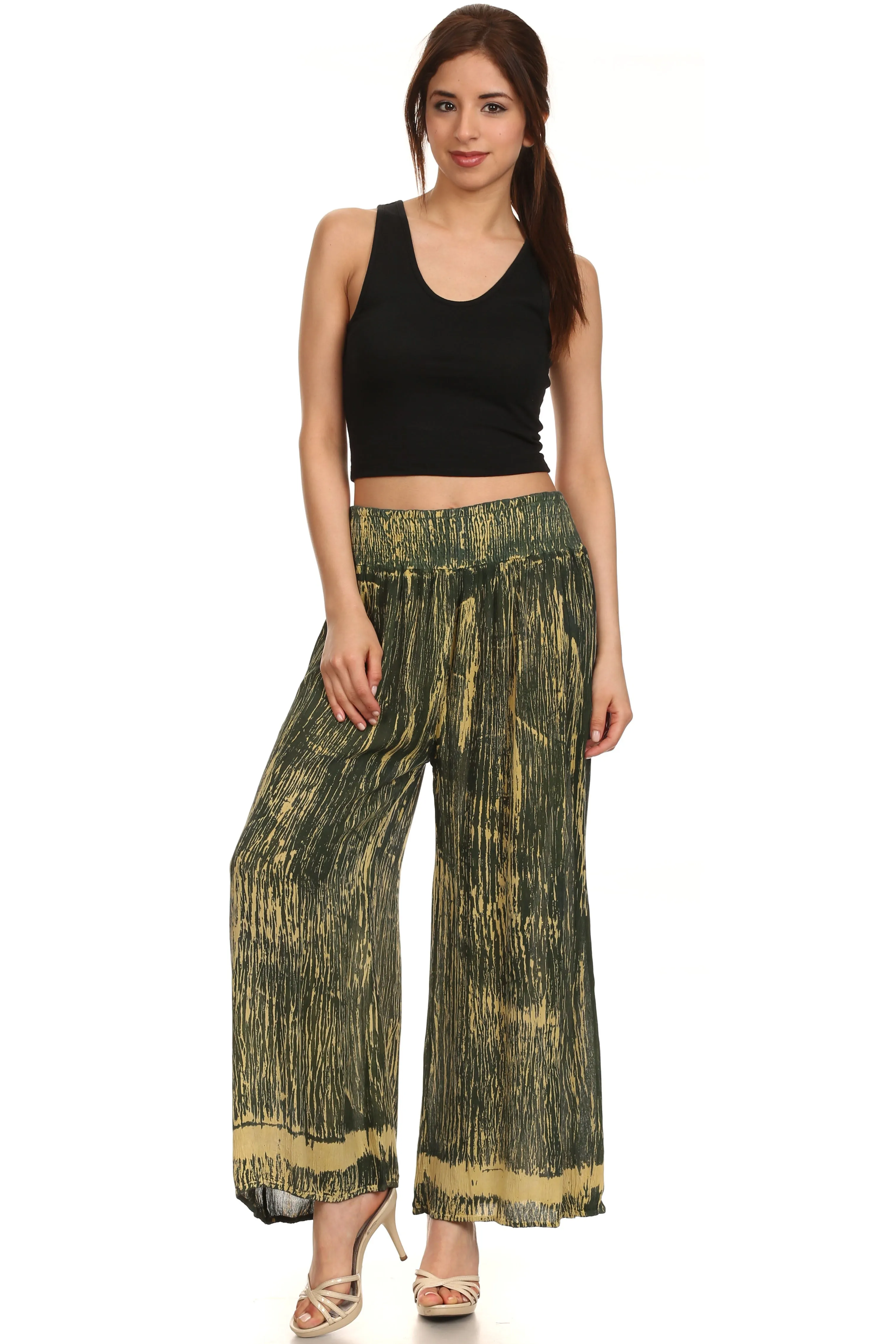 Sakkas Shyla Elastic Waistband Palazzo Pants