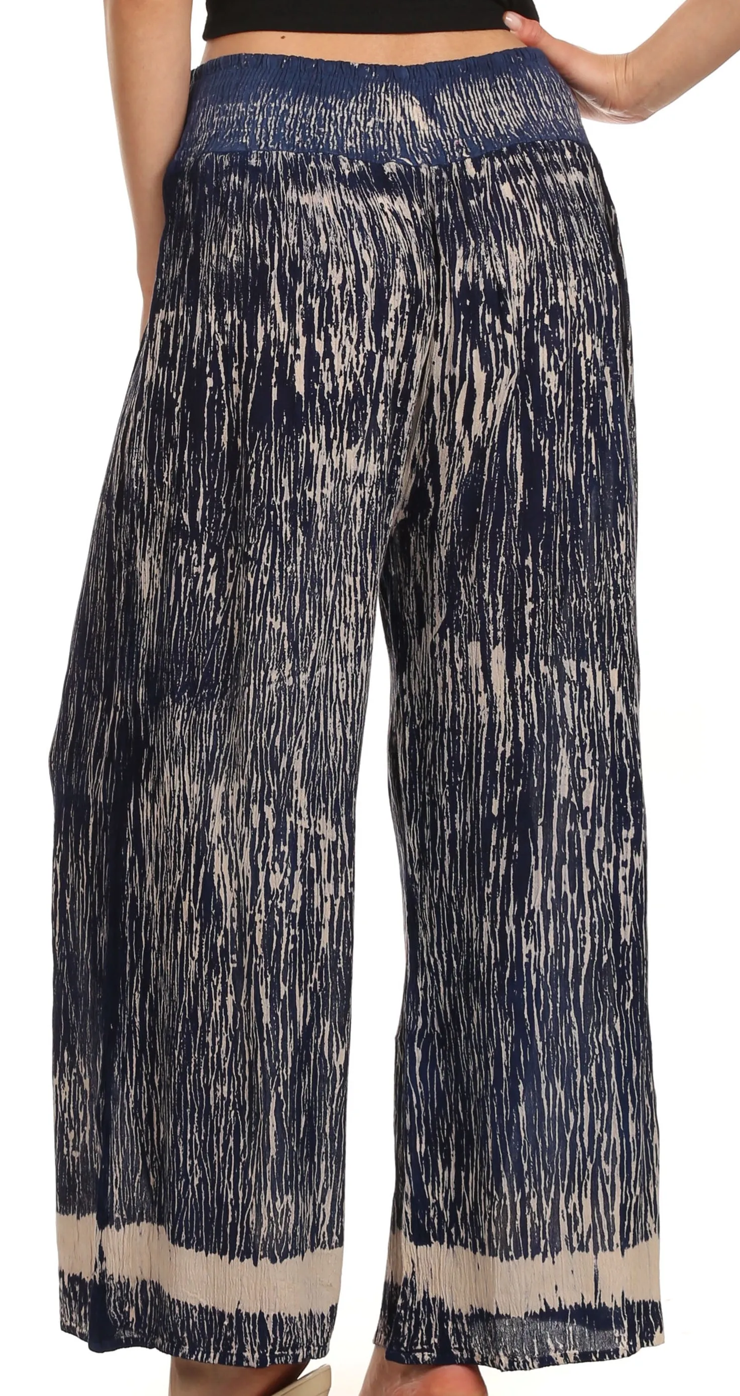 Sakkas Shyla Elastic Waistband Palazzo Pants