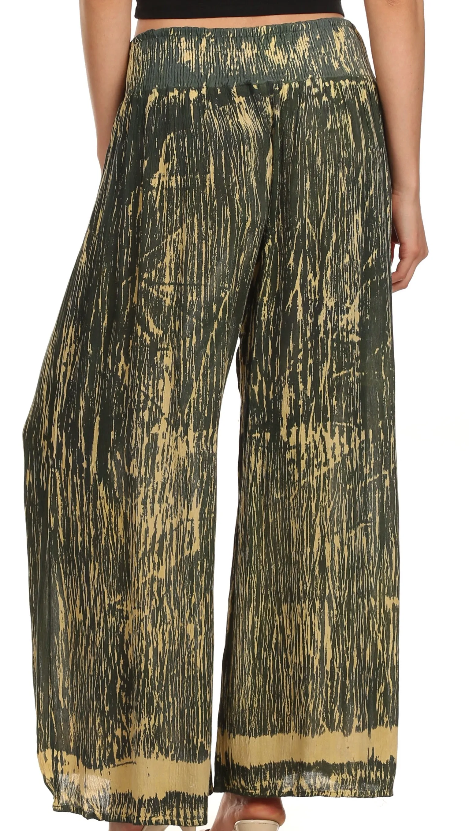 Sakkas Shyla Elastic Waistband Palazzo Pants