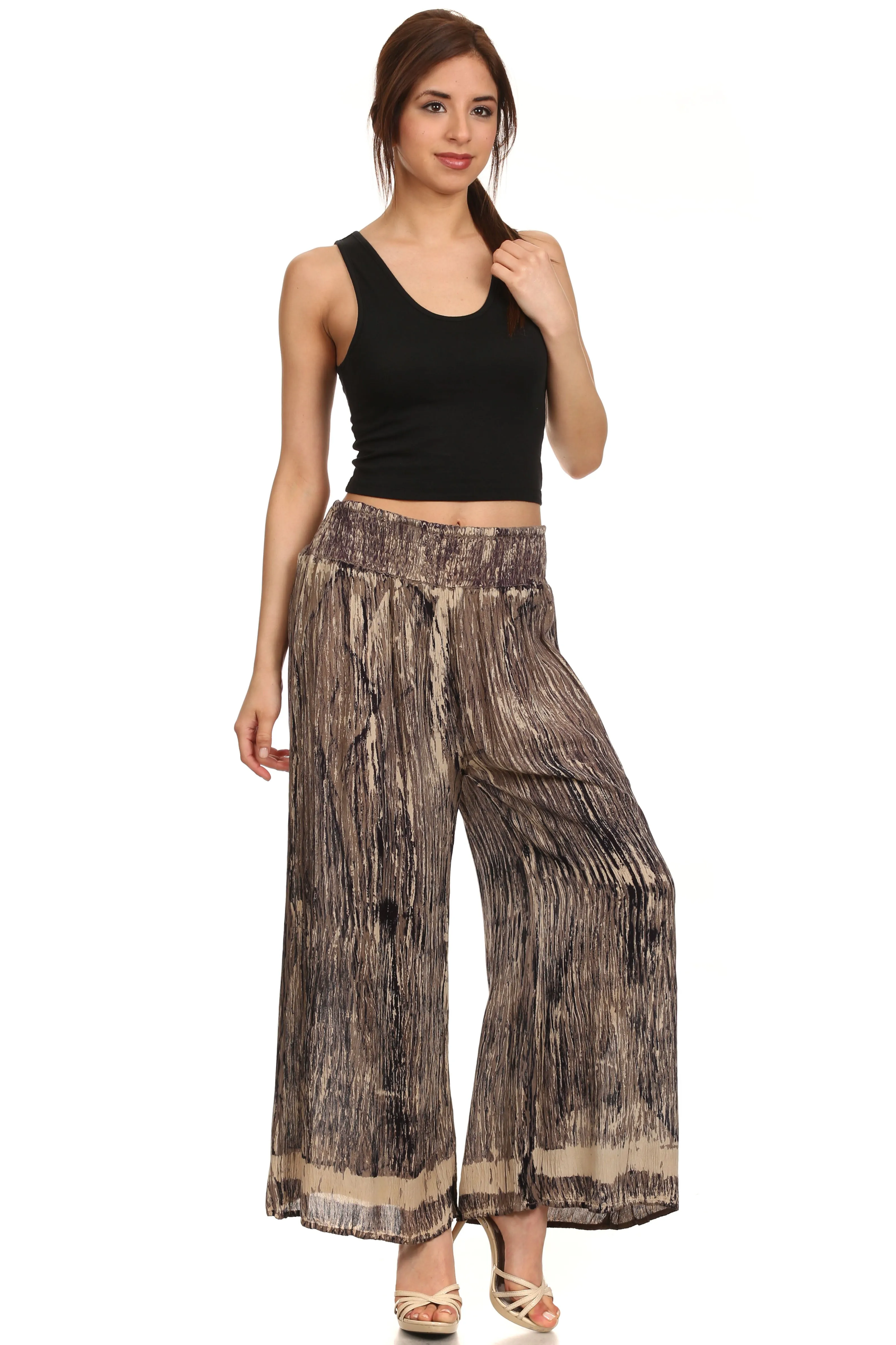 Sakkas Shyla Elastic Waistband Palazzo Pants