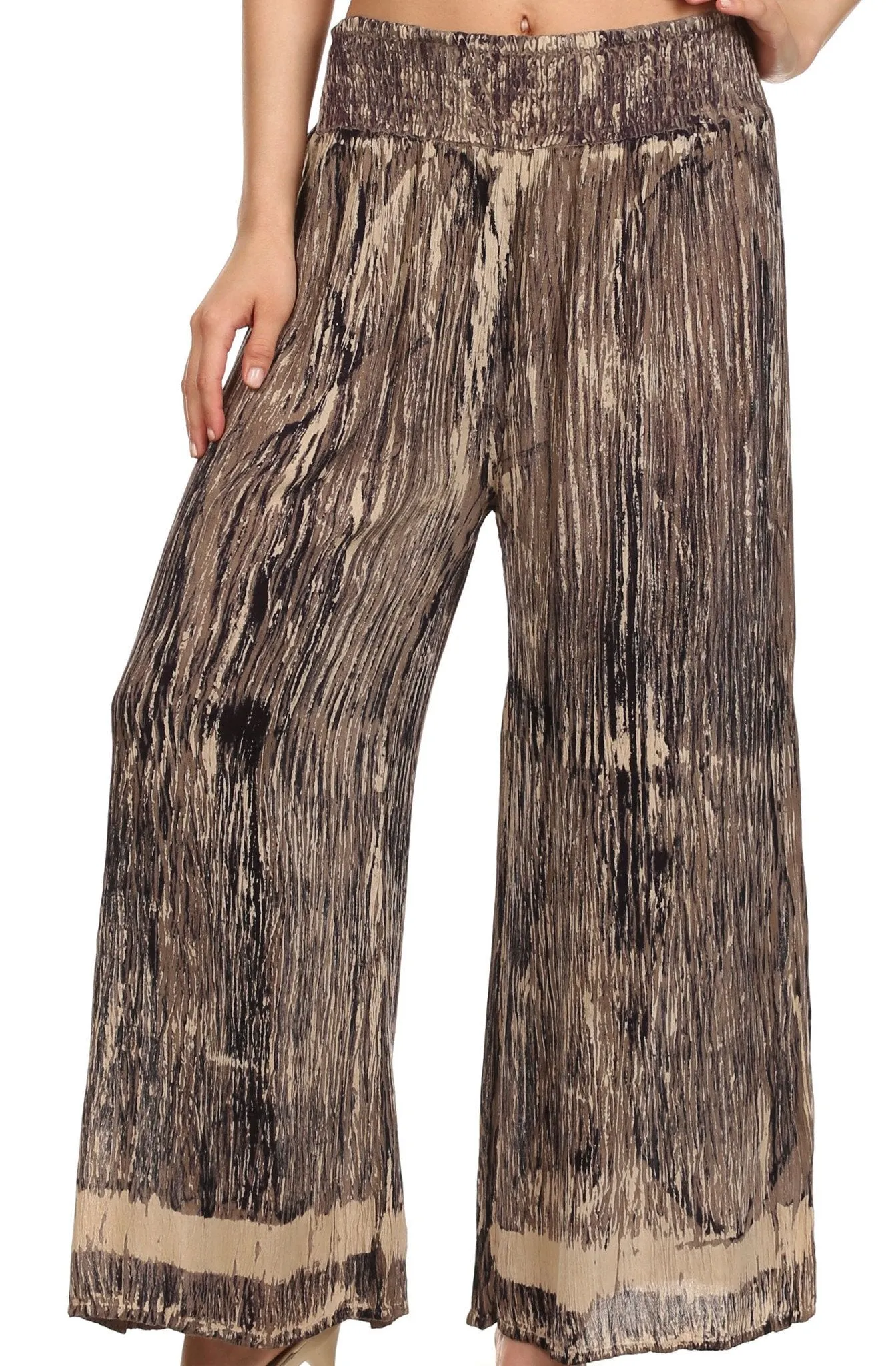 Sakkas Shyla Elastic Waistband Palazzo Pants