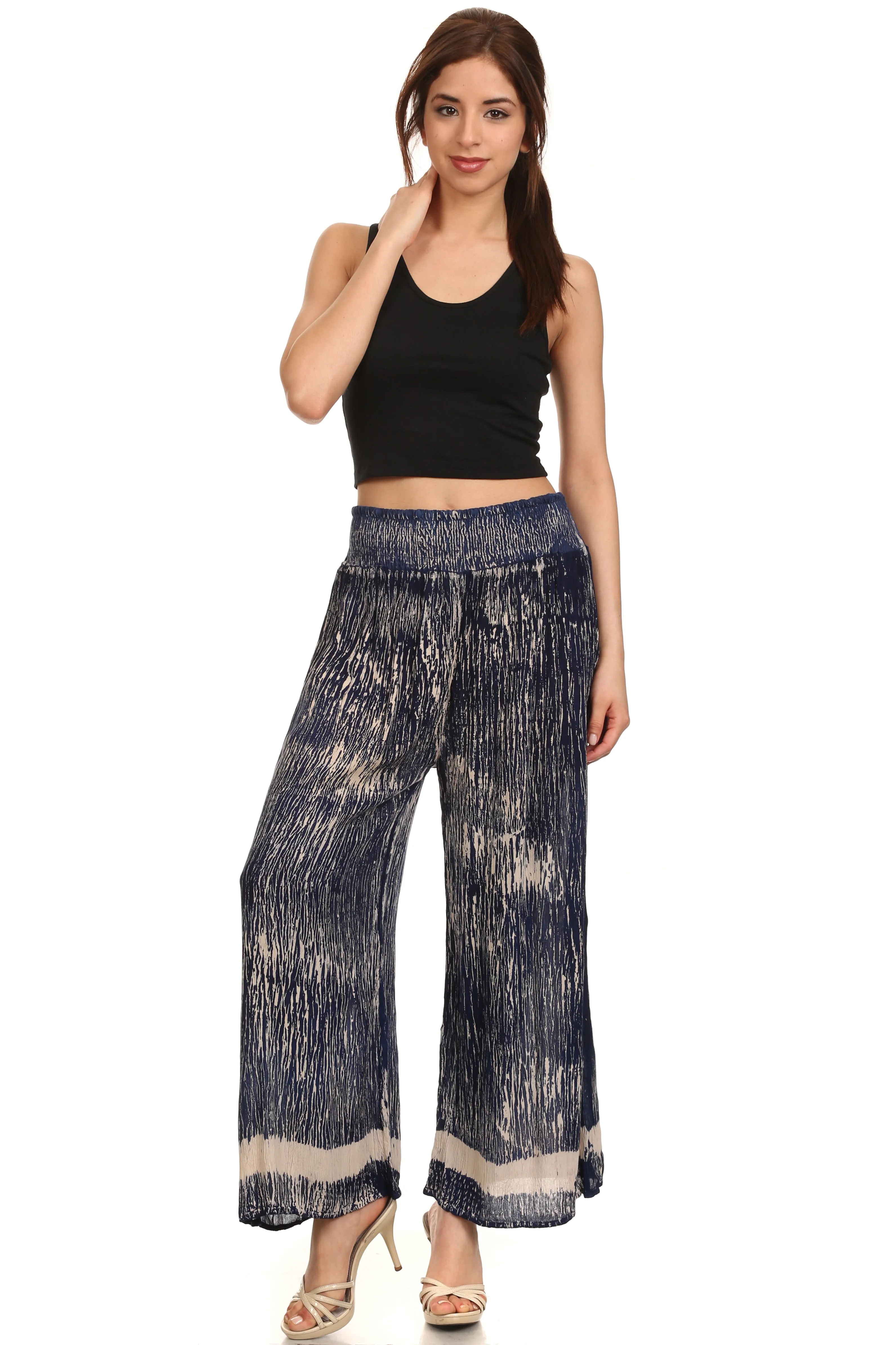 Sakkas Shyla Elastic Waistband Palazzo Pants